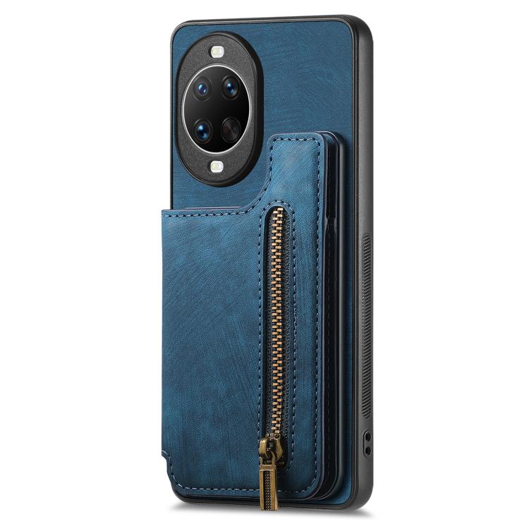 For Huawei nova 14 Retro Leather Zipper Wallet Back Phone Case