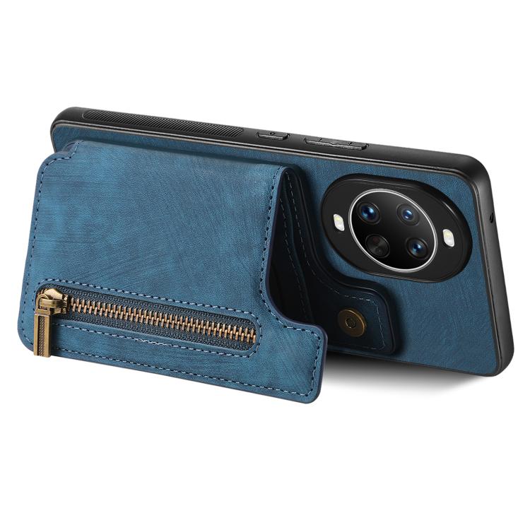 For Huawei nova 14 Retro Leather Zipper Wallet Back Phone Case