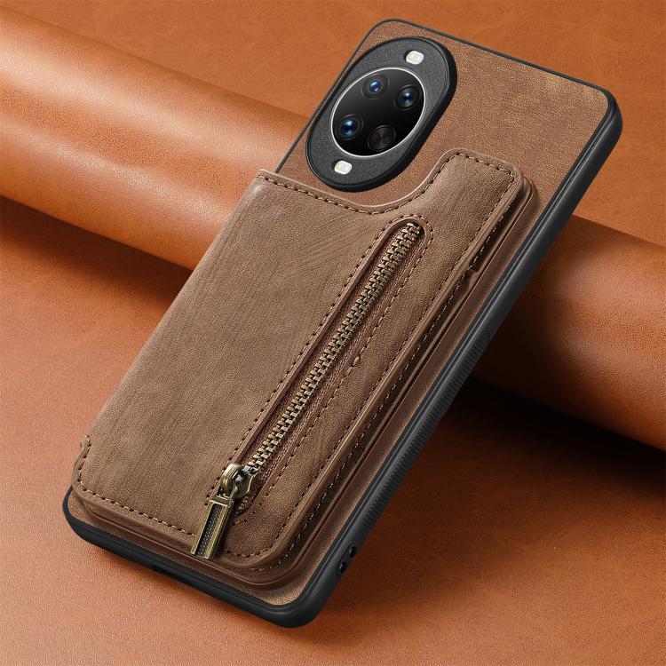 For Huawei nova 14 Pro Retro Leather Zipper Wallet Back Phone Case