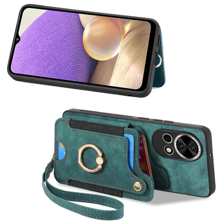 For Huawei nova 12 Retro Skin-feel Ring Multi-card Wallet Phone Case