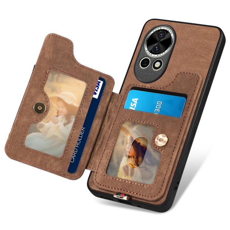 For Huawei nova 11 Retro Skin-feel Ring Multi-card Wallet Phone Case