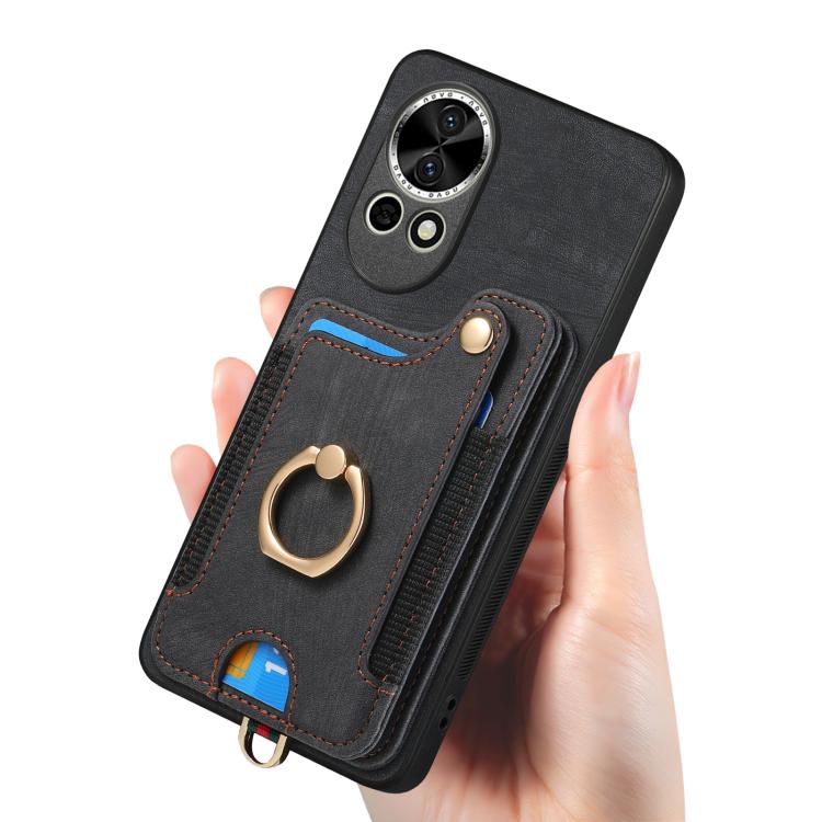 For Huawei Enjoy 60 Retro Skin-feel Ring Multi-card Wallet Phone Case