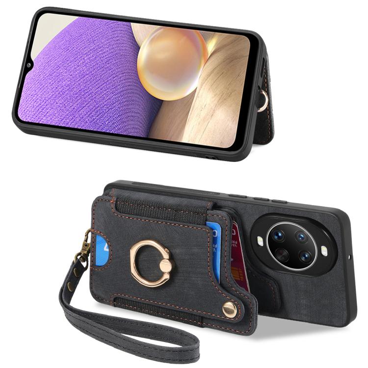 For Huawei nova 14 Retro Skin-feel Ring Multi-card Wallet Phone Case