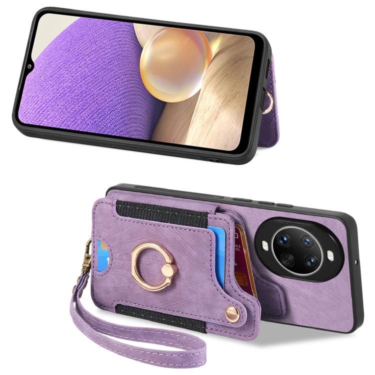 For Huawei nova 14 Retro Skin-feel Ring Multi-card Wallet Phone Case