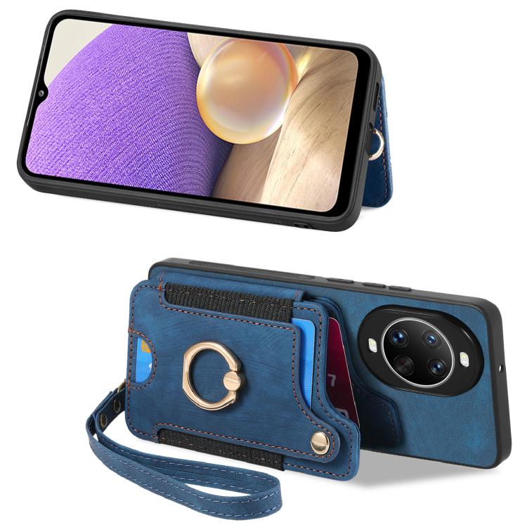 For Huawei nova 14 Retro Skin-feel Ring Multi-card Wallet Phone Case