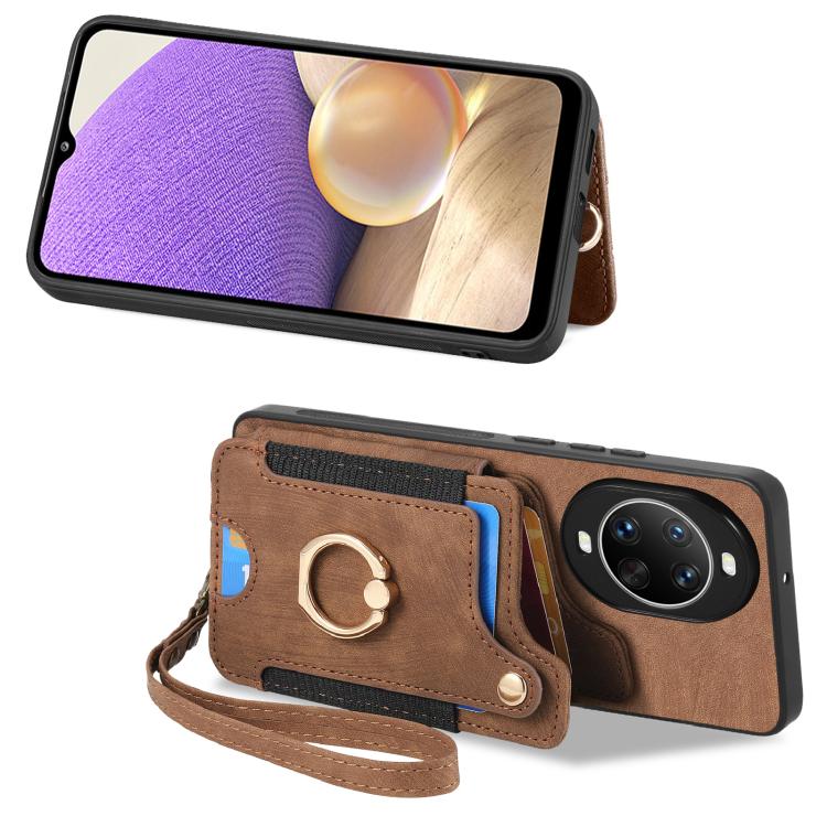 For Huawei nova 14 Ultra Retro Skin-feel Ring Multi-card Wallet Phone Case
