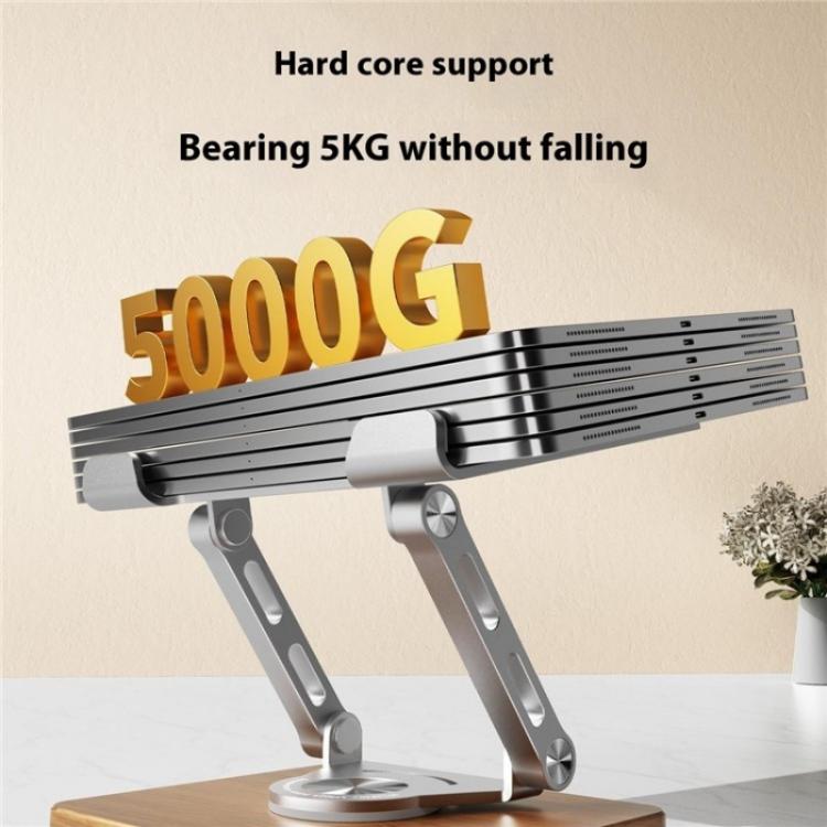 J27 Desktop Foldable Rotating Wooden Base Tablets Laptops Metal Cooling Holder