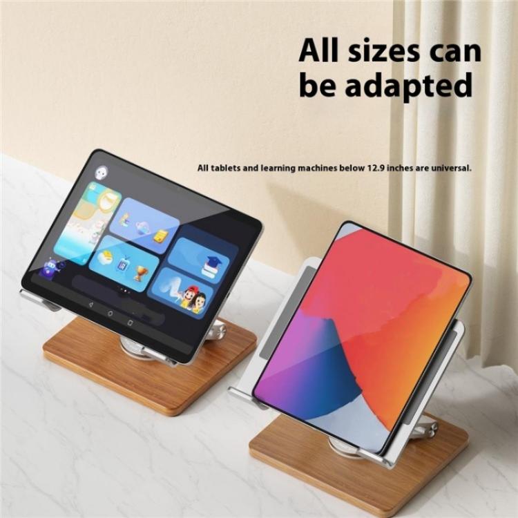 J27 Desktop Foldable Rotating Wooden Base Tablets Laptops Metal Cooling Holder