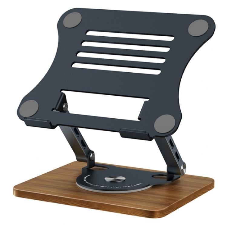 J31 Foldable 360-Degree Rotating Laptop Metal Wood Cooling Stand