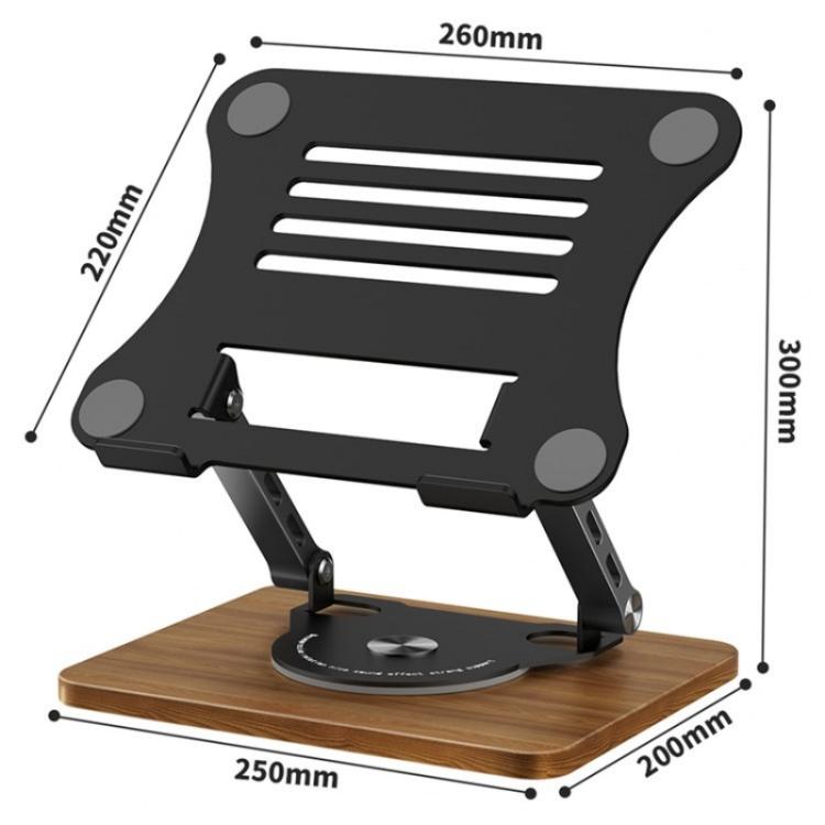 J31 Foldable 360-Degree Rotating Laptop Metal Wood Cooling Stand
