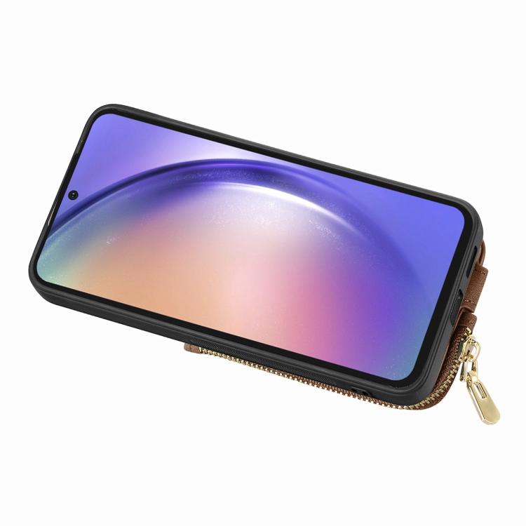 For Huawei nova 9 Cross Leather Ring Vertical Zipper Wallet Back Phone Case