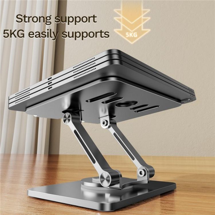 J58 Dual Rod Support Alloy Steel Foldable Rotating Tablet Holder