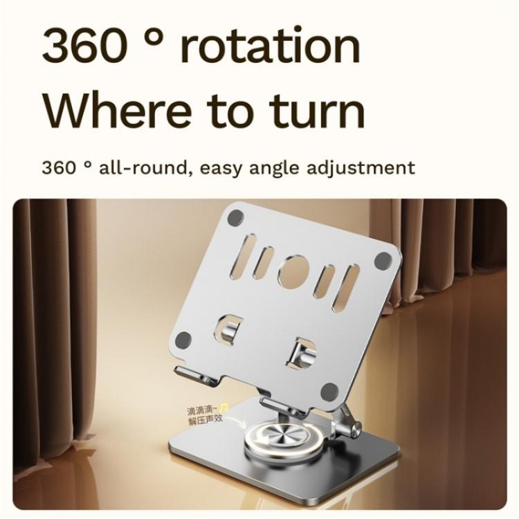 J58 Dual Rod Support Alloy Steel Foldable Rotating Tablet Holder