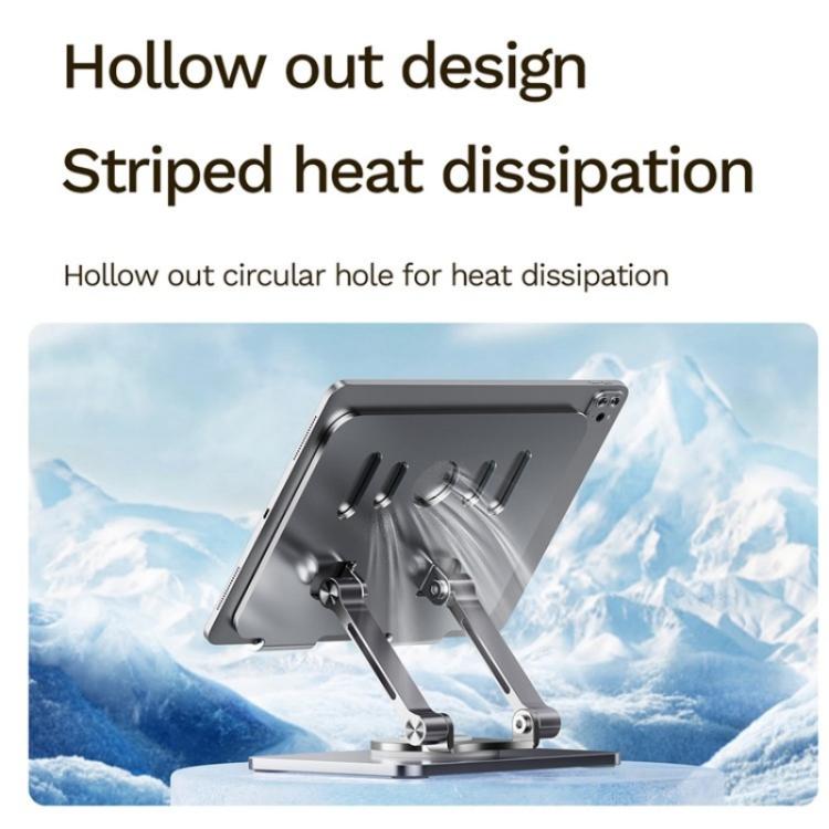 J58 Dual Rod Support Alloy Steel Foldable Rotating Tablet Holder