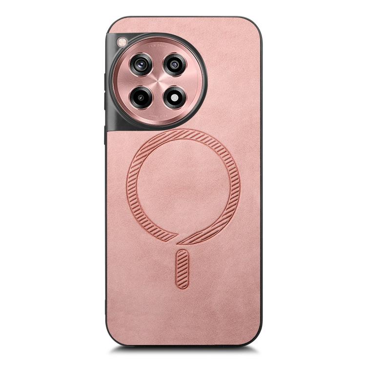 For OnePlus Ace 3 / 12R 5G Solid Color Retro Magsafe PU Back Cover Phone Case