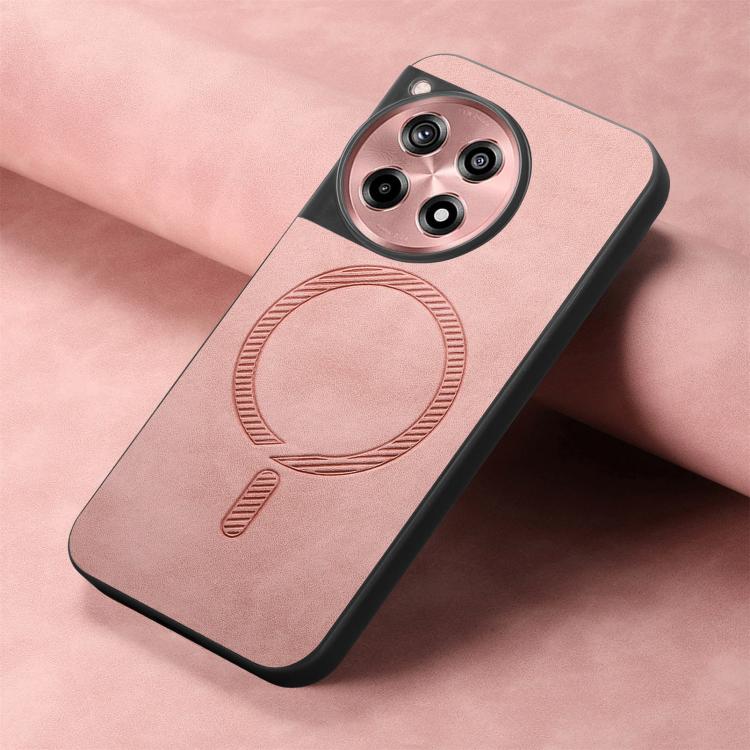 For OnePlus Ace 3 / 12R 5G Solid Color Retro Magsafe PU Back Cover Phone Case