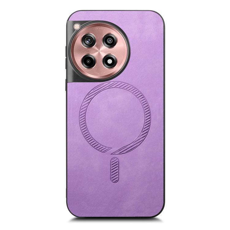 For OnePlus Ace 3 / 12R 5G Solid Color Retro Magsafe PU Back Cover Phone Case