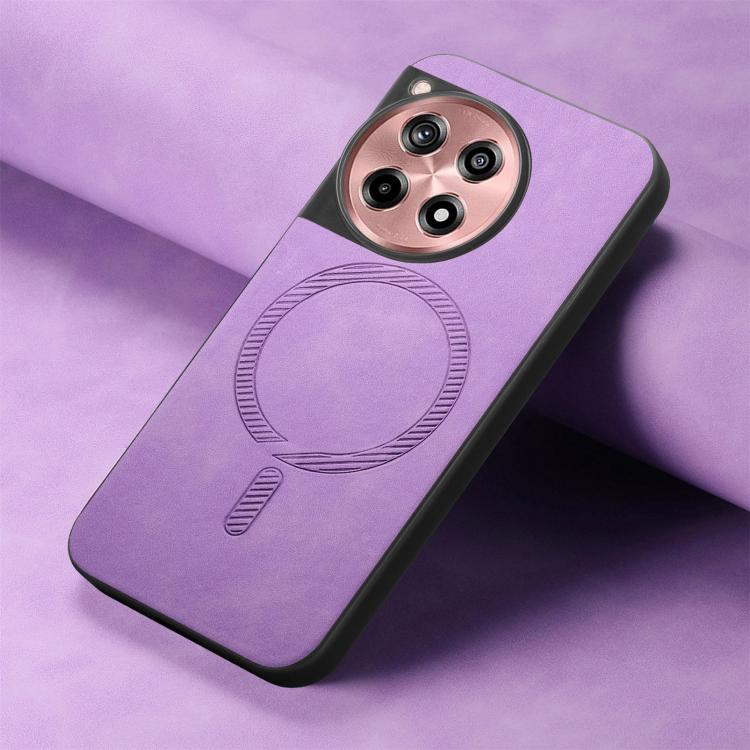 For OnePlus Ace 3 / 12R 5G Solid Color Retro Magsafe PU Back Cover Phone Case