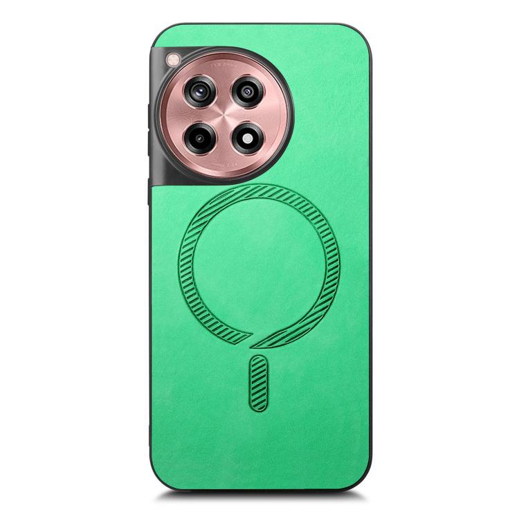 For OnePlus Ace 3 / 12R 5G Solid Color Retro Magsafe PU Back Cover Phone Case