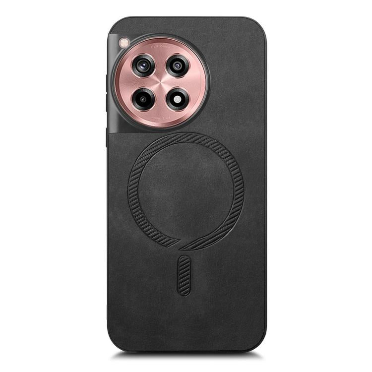 For OnePlus Ace 3 / 12R 5G Solid Color Retro Magsafe PU Back Cover Phone Case
