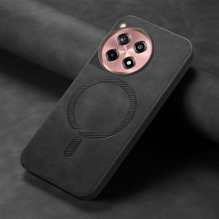 For OnePlus Ace 3 / 12R 5G Solid Color Retro Magsafe PU Back Cover Phone Case