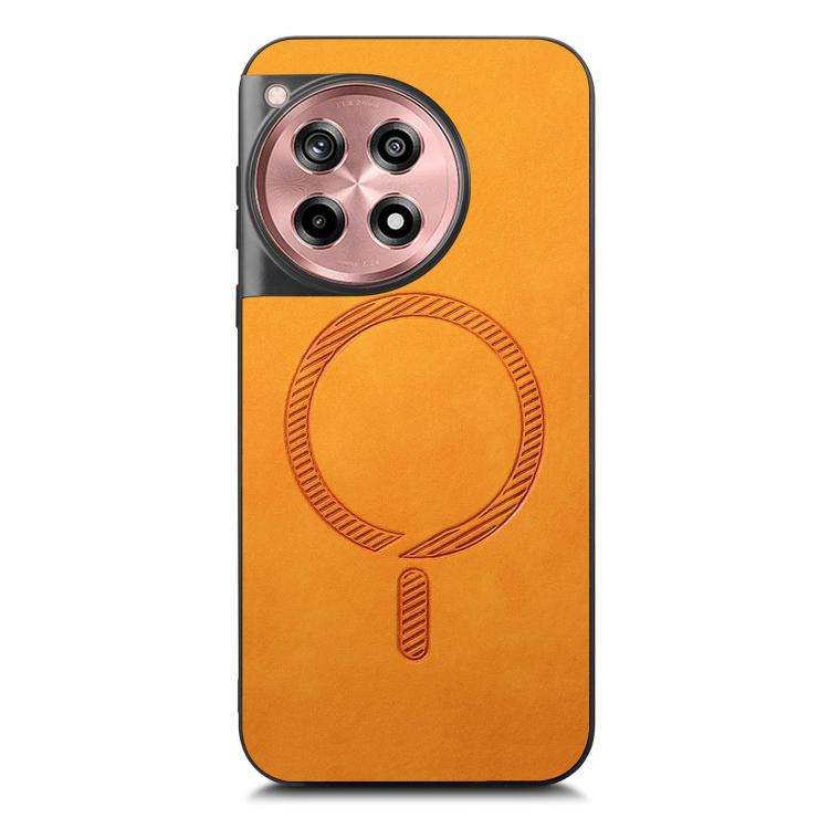 For OnePlus Ace 3 / 12R 5G Solid Color Retro Magsafe PU Back Cover Phone Case