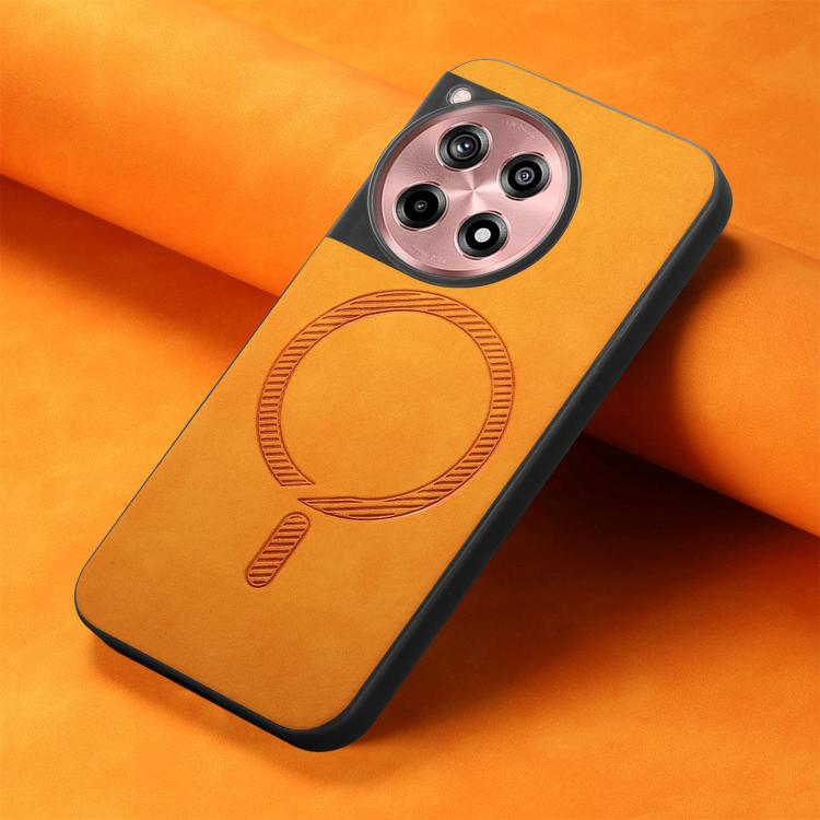 For OnePlus Ace 3 / 12R 5G Solid Color Retro Magsafe PU Back Cover Phone Case