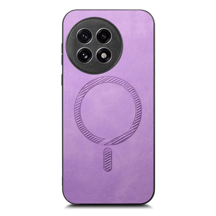 For OnePlus 13 Solid Color Retro Magsafe PU Back Cover Phone Case