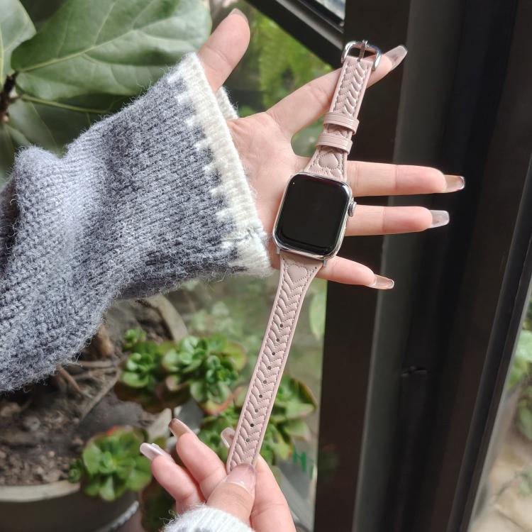For Apple Watch 46mm / 49mm / 45mm / 44mm Heart-Shaped Embossed Leather Watch Band