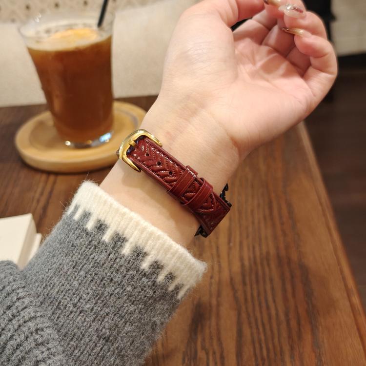 For Honor Watch ES 20mm Heart-Shaped Embossed Leather Watch Band
