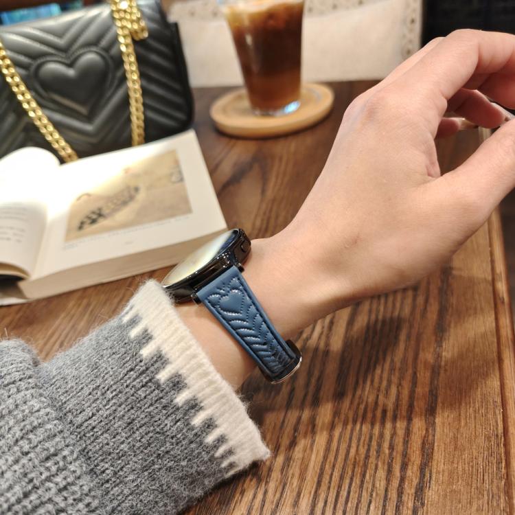 For Honor Watch ES 20mm Heart-Shaped Embossed Leather Watch Band