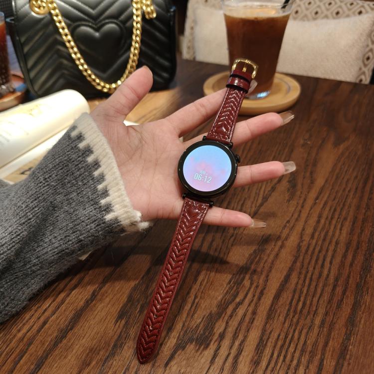 For  Amazfit Active 20mm Heart-Shaped Embossed Leather Watch Band