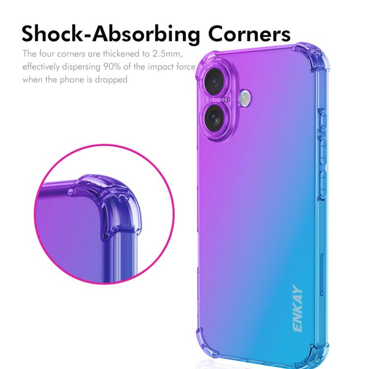 For iPhone 17 ENKAY Hat-Prince Gradient Airbag TPU Phone Case