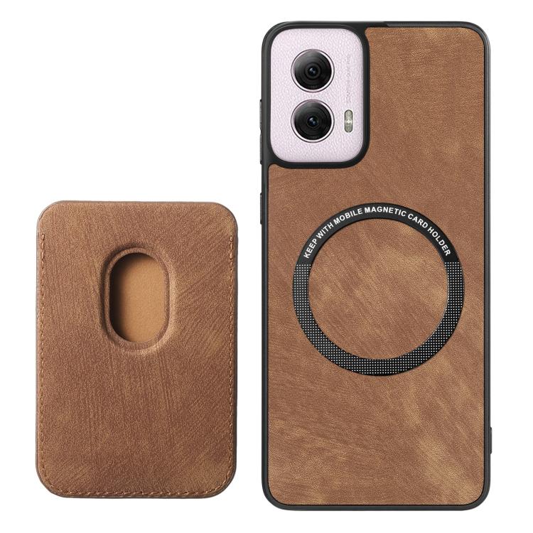 For Motorola Moto G Power 5G 2024 Retro Leather Card Bag Magnetic Phone Case