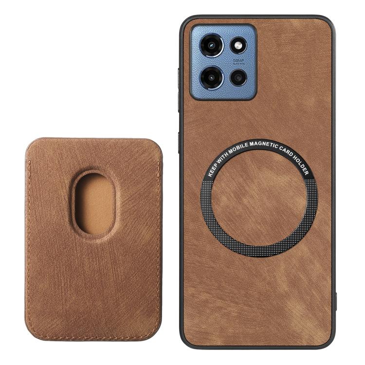 For Motorola Moto G 5G 2025 Retro Leather Card Bag Magnetic Phone Case
