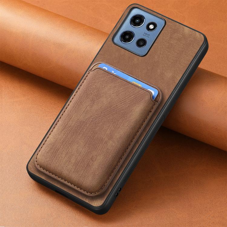 For Motorola Moto G 5G 2025 Retro Leather Card Bag Magnetic Phone Case