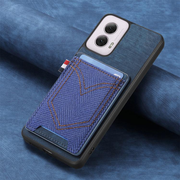 For Motorola Moto G Power 5G 2024 Denim Texture Leather Skin Phone Case with Card Slot