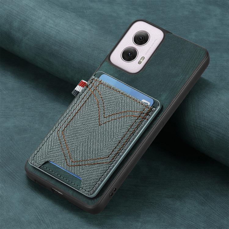 For Motorola Moto G Power 5G 2024 Denim Texture Leather Skin Phone Case with Card Slot