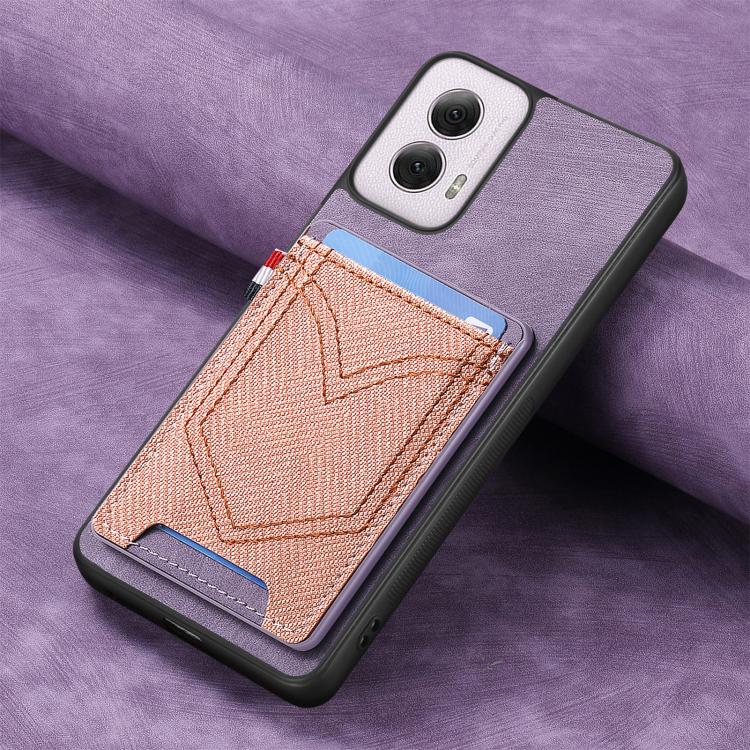 For Motorola Moto G Power 5G 2024 Denim Texture Leather Skin Phone Case with Card Slot