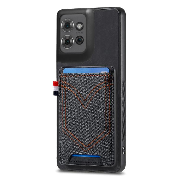 For Motorola Moto G Power 2025 5G Denim Texture Leather Skin Phone Case with Card Slot