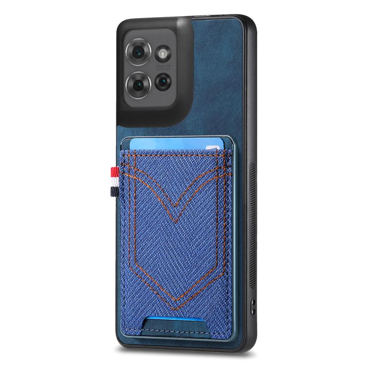 For Motorola Moto G Power 2025 5G Denim Texture Leather Skin Phone Case with Card Slot