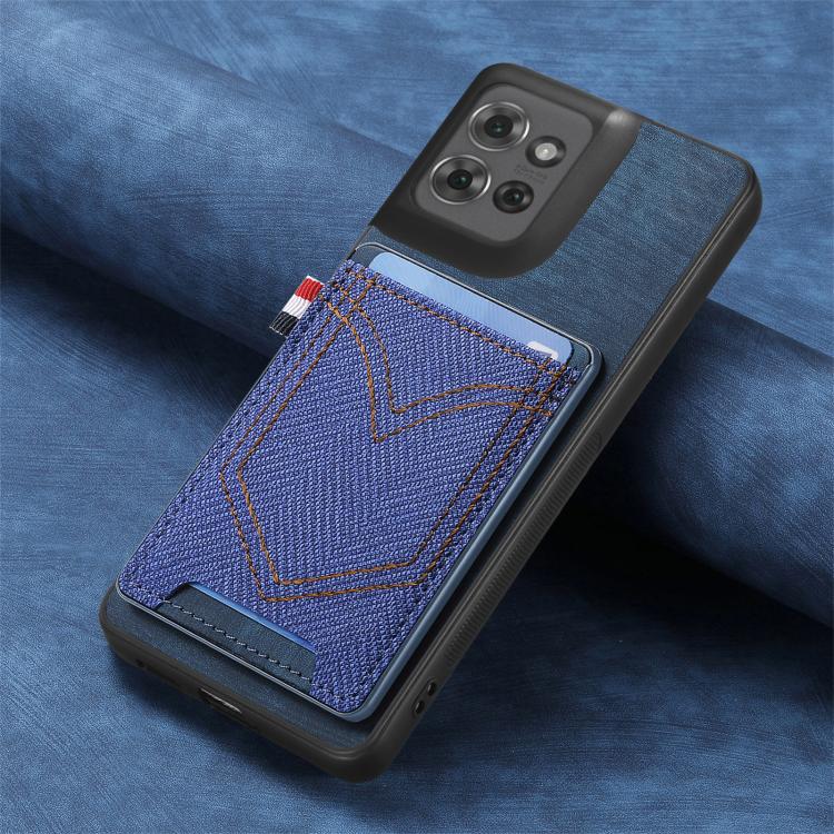 For Motorola Moto G Power 2025 5G Denim Texture Leather Skin Phone Case with Card Slot