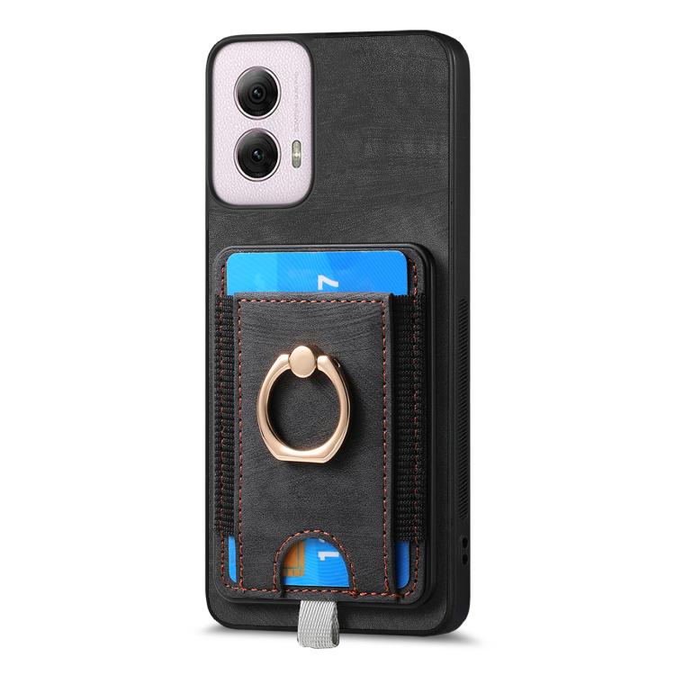 For Motorola Moto G Power 2024 5G Retro Splitable Magnetic Card Bag Leather Phone Case