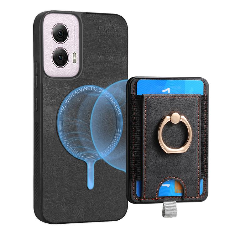 For Motorola Moto G Power 2024 5G Retro Splitable Magnetic Card Bag Leather Phone Case
