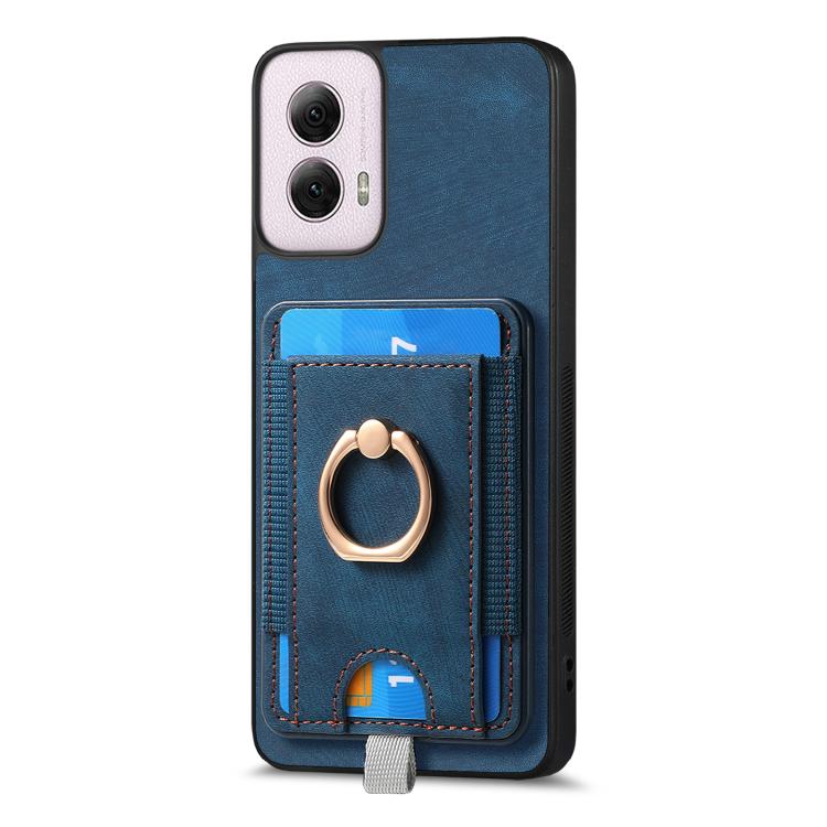 For Motorola Moto G Power 2024 5G Retro Splitable Magnetic Card Bag Leather Phone Case