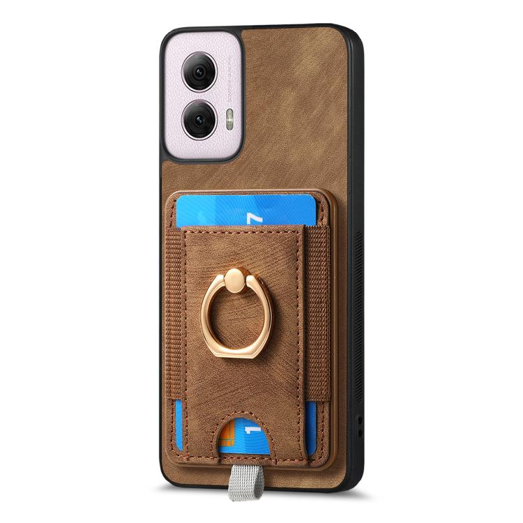 For Motorola Moto G Power 2024 5G Retro Splitable Magnetic Card Bag Leather Phone Case