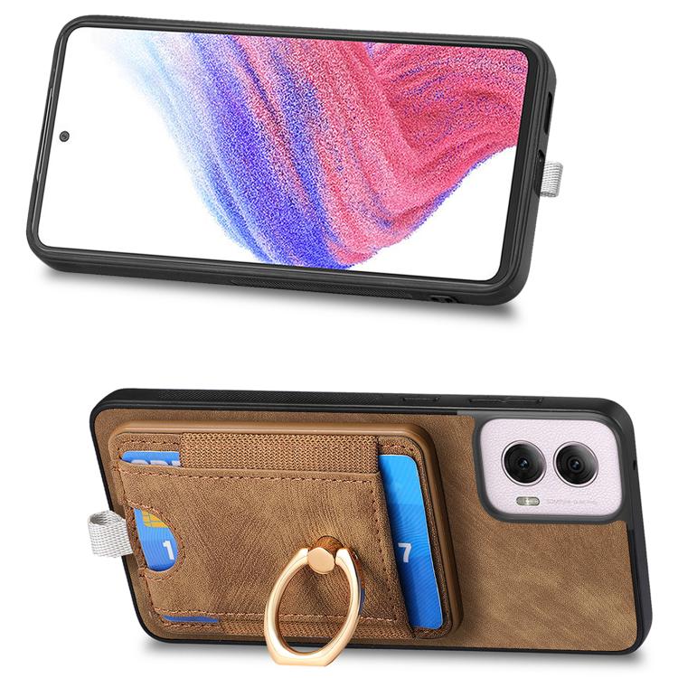 For Motorola Moto G Power 2024 5G Retro Splitable Magnetic Card Bag Leather Phone Case