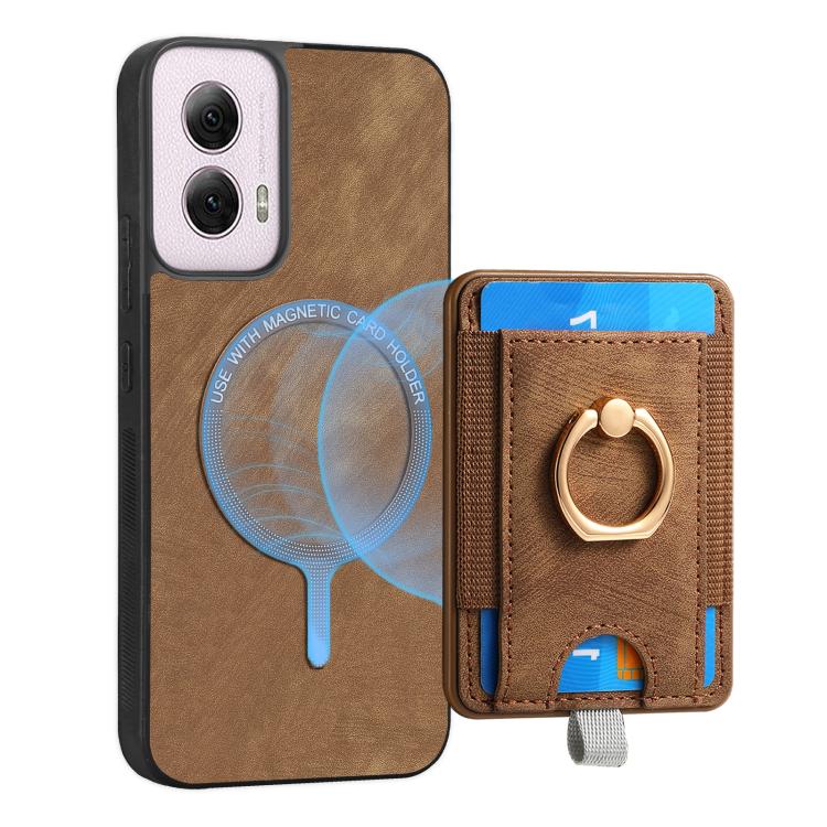 For Motorola Moto G Power 2024 5G Retro Splitable Magnetic Card Bag Leather Phone Case