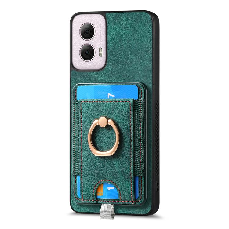 For Motorola Moto G Power 2024 5G Retro Splitable Magnetic Card Bag Leather Phone Case