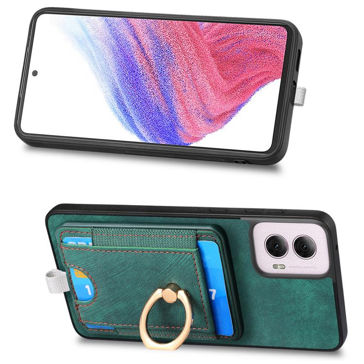 For Motorola Moto G Power 2024 5G Retro Splitable Magnetic Card Bag Leather Phone Case